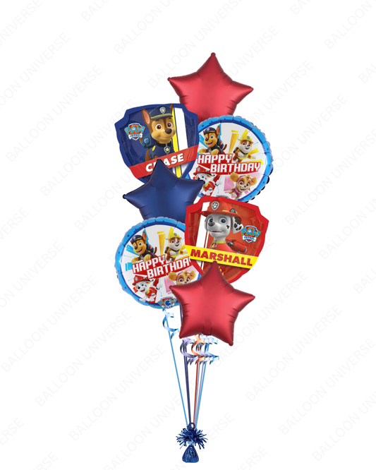 Paw Patrol Character Balloon Bouquet - Chase & Marshall Theme