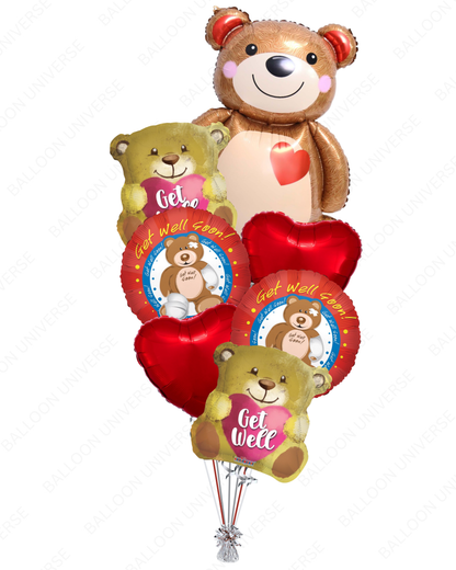 Get Well Soon Teddy Bear Balloon