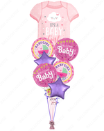It’s a Baby Girl Balloon Bouquet with Onesie Design