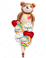 XOXO Teddy Bear Congrats Balloon Bouquet