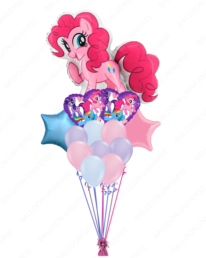 My Little Pony Pinkie Pie Balloon Set in pastel pink and blue