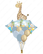 Hello Baby Boy Jungle Safari Balloon Arrangement – Giraffe Design