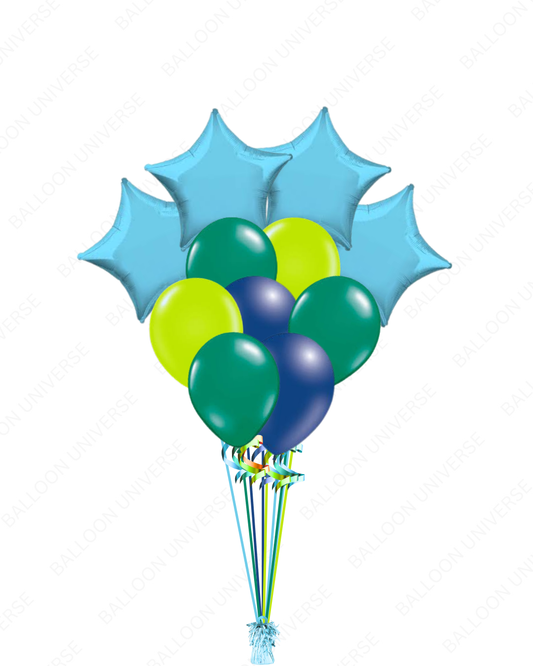 Bunch of Multicolor Balloons- Shades of Blue and Green
