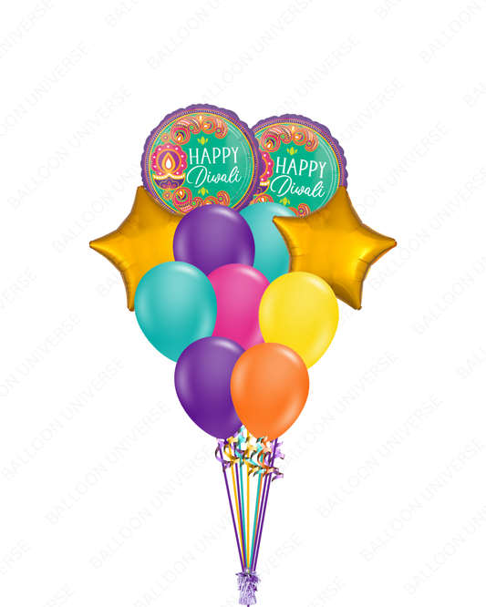 Colorful Happy Diwali Balloon Bouquet