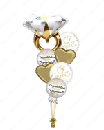 Elegant Engagement Balloon Set with Giant Diamond Ring