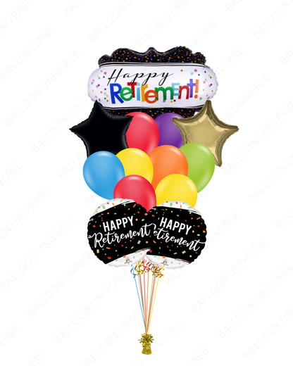 Happy Retirement Balloon Gift | Colorful Latex with Stars