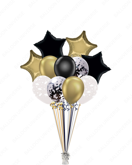 Balloon Bouquet - Black & Gold Theme