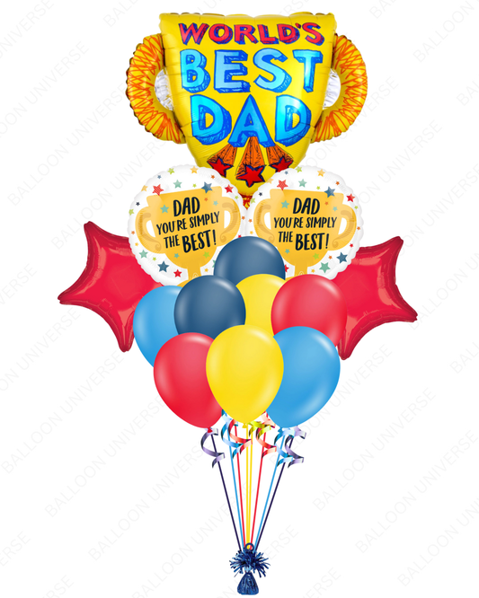 Father’s Day Mylar and latex balloons with trophy design