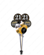 Elegant 21st Birthday Helium Balloon Bouquet