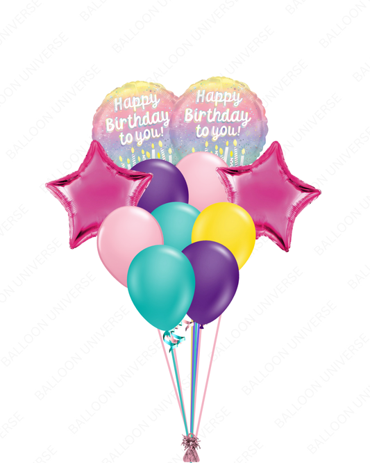 Colorful Birthday Mylar & Latex Balloons
