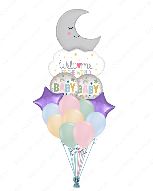 Newborn Celebration Helium Filled Balloon Cluster