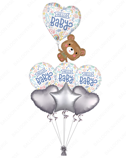Hello Baby Balloon Bouquet - Helium Filled