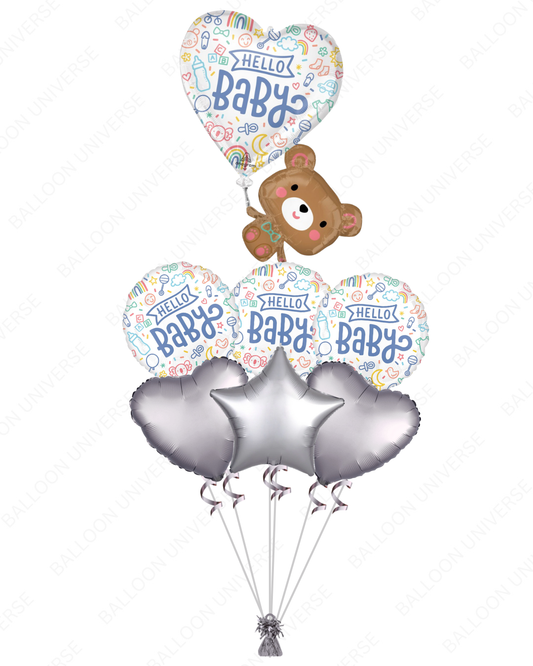 Hello Baby Balloon Bouquet - Helium Filled