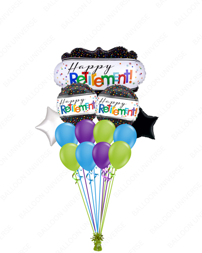Balloon bouquet with 'Happy Retirement!'   