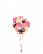 Helium Filled Blush & Rose Gold Balloon Cluster