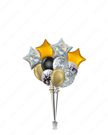 Glamorous Balloon Bouquet - Stars & Confetti Latex