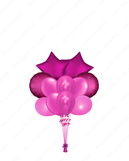 Elegant Pink Latex & Mylar Bunch