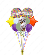 Congratulations Rainbow Confetti & Star Mylar Balloon Bouquet