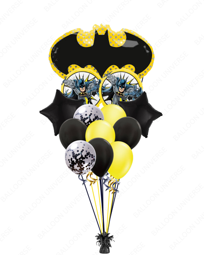Batman Balloon Bouquet - Mylar and Latex Balloons