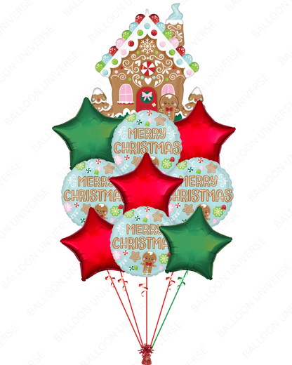 Gingerbread House Balloon Bouquet