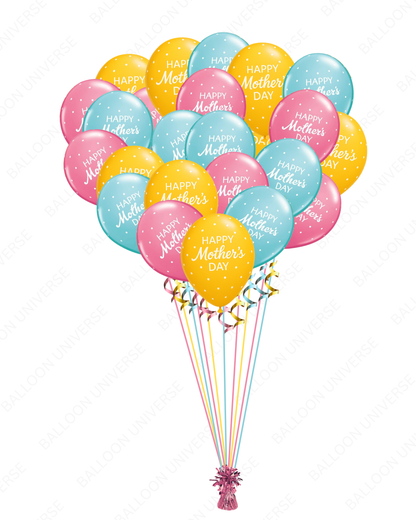 Helium Filled Happy Mother's Day Balloon Bunch