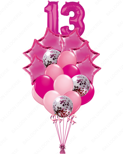 Celebrate with Pink - Number Balloon Bouquet (Customizable)