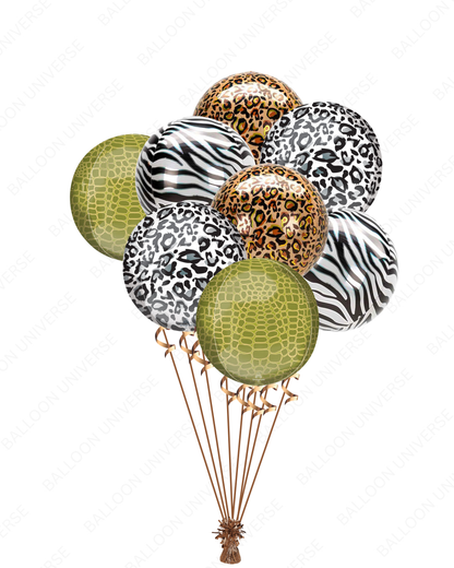 Wild Safari Animal Print Orbz Balloon Set - Helium Filled