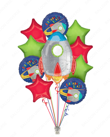 Rocket Ship Birthday Balloon Bouquet