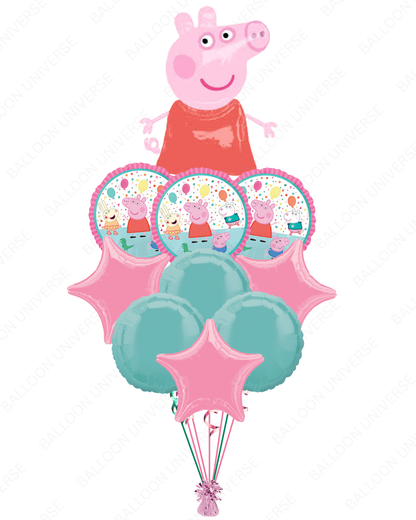 Helium Filled Peppa Pig Balloon Bouquet