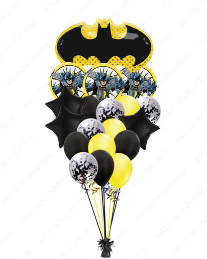 Batman Balloon Bouquet - Mylar and Latex Balloons