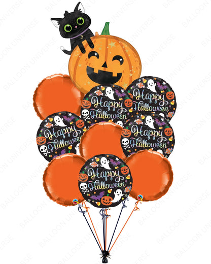 Smiling Pumpkin and Kitty Delight