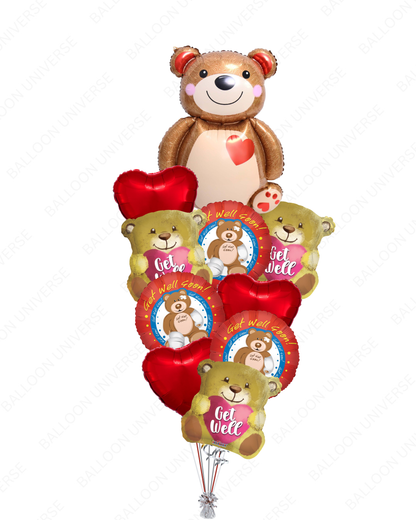 Get Well Soon Teddy Bear Balloon