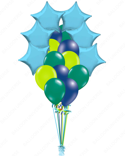 Bunch of Multicolor Balloons- Shades of Blue and Green