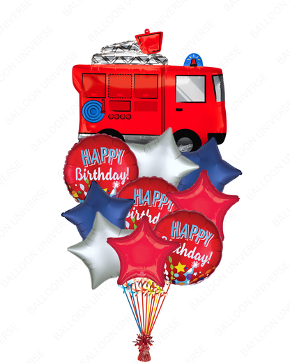 SuperShape Firetruck Mylar Balloon Set for Birthdays