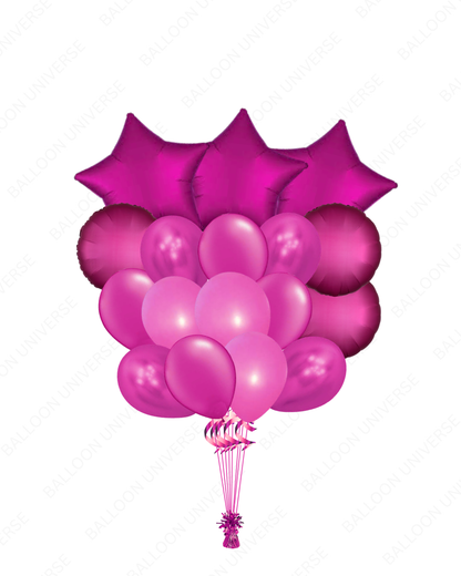 Elegant Pink Latex & Mylar Bunch