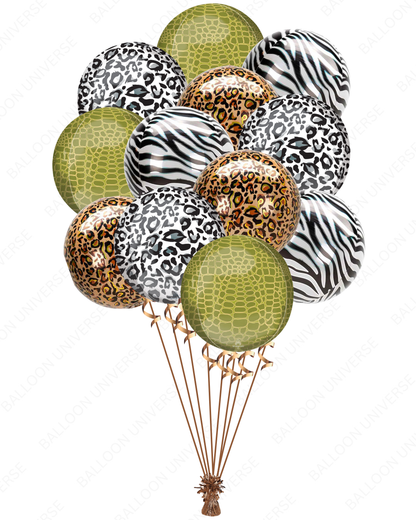 Wild Safari Animal Print Orbz Balloon Set - Helium Filled