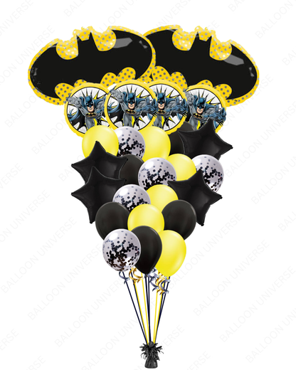 Batman Balloon Bouquet - Mylar and Latex Balloons