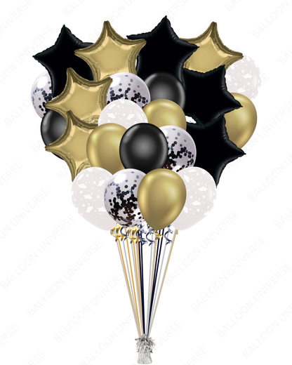 Balloon Bouquet - Black & Gold Theme