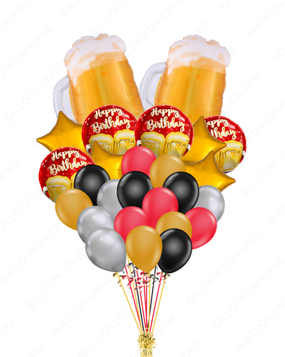SuperShape Beer Mug Birthday Balloon Bouquet