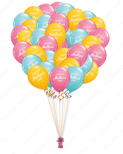 Helium Filled Happy Mother's Day Balloon Bunch