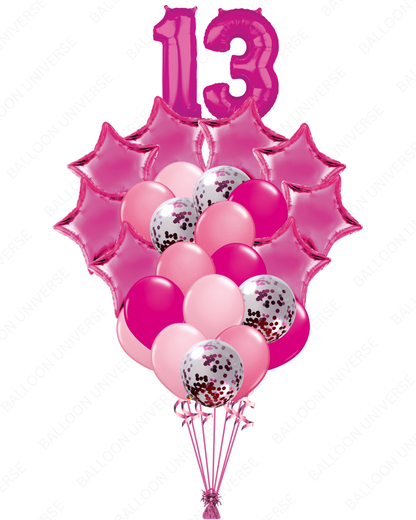 Celebrate with Pink - Number Balloon Bouquet (Customizable)