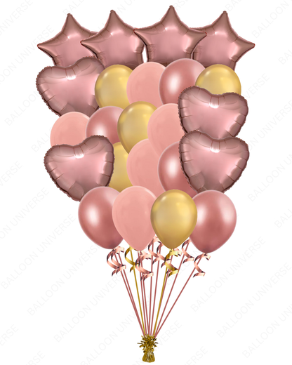 Bunch of Rose Gold Balloons
