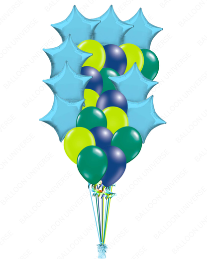 Bunch of Multicolor Balloons- Shades of Blue and Green