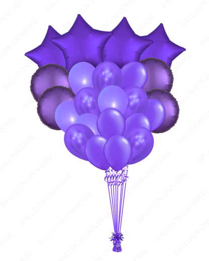 Purple Latex & Mylar Bunch