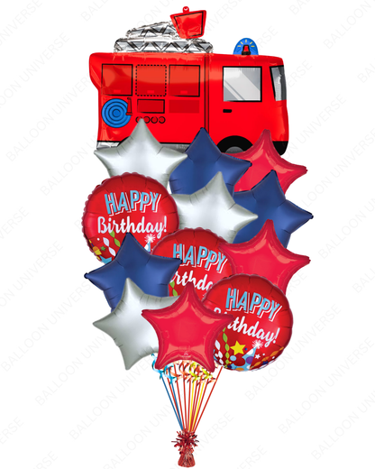 SuperShape Firetruck Mylar Balloon Set for Birthdays