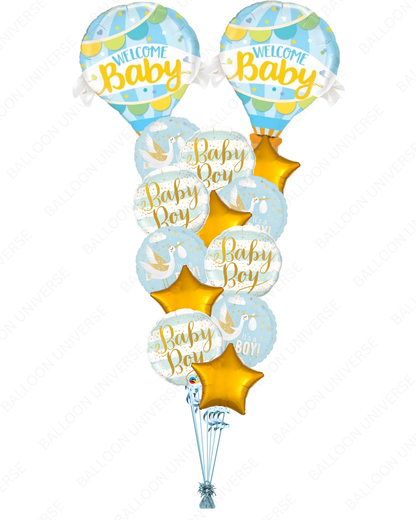Welcome Baby Boy Hot Air Balloon Bouquet