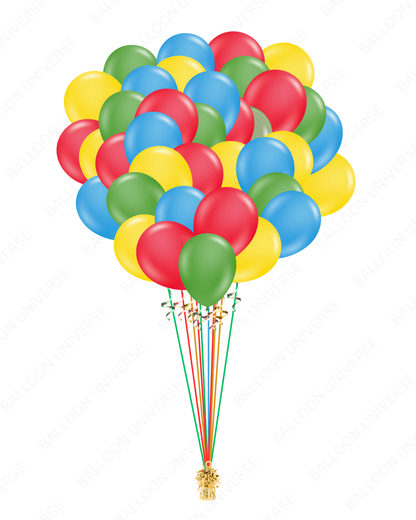 Multi-Color Helium Filled Latex Balloon Set