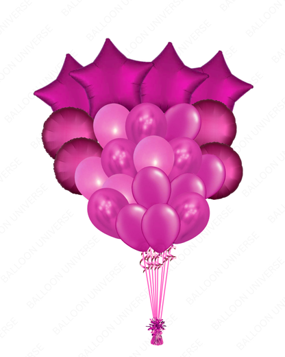 Elegant Pink Latex & Mylar Bunch