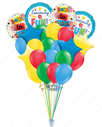 Colorful "Back to School" Balloon Bunch