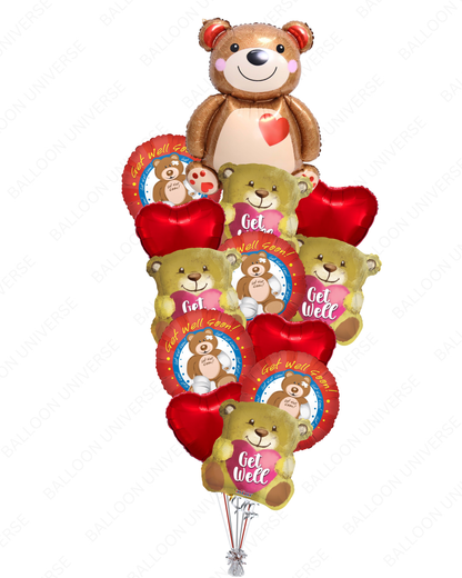 Get Well Soon Teddy Bear Balloon